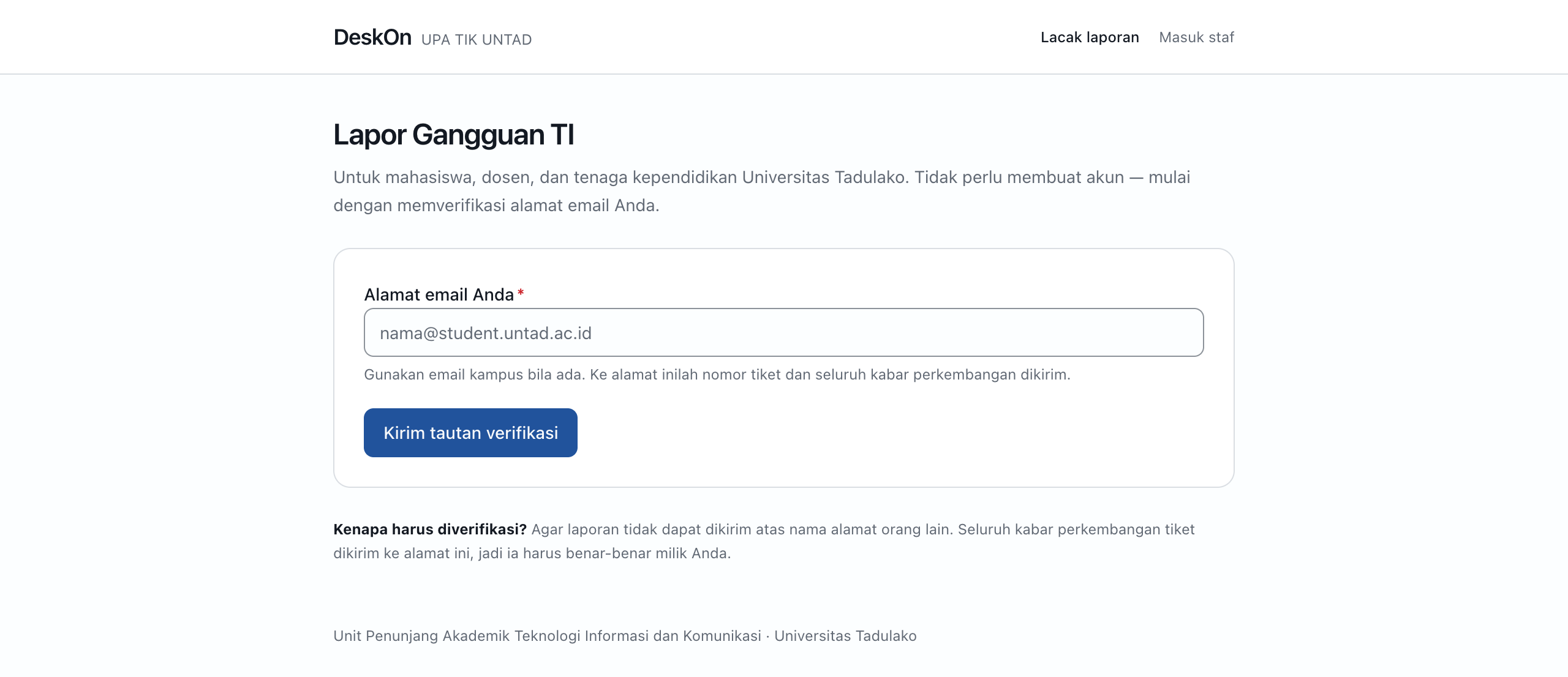 Halaman awal pada jam kerja (DeskOn, tampilan terang)